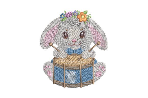 Bunny Drummer: A Springtime Embroidery Gem for Personalized Gifts