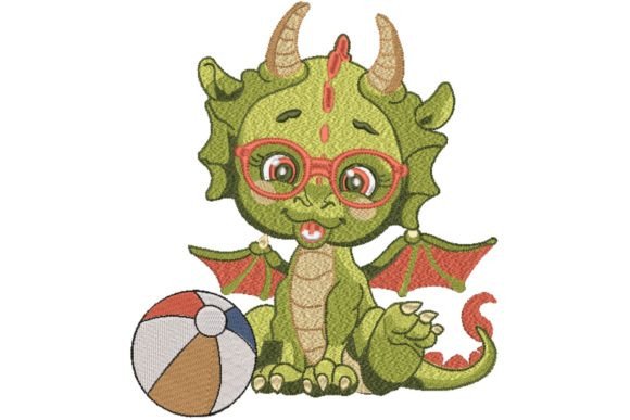 Cartoon Green Fly Baby Boy Dragon