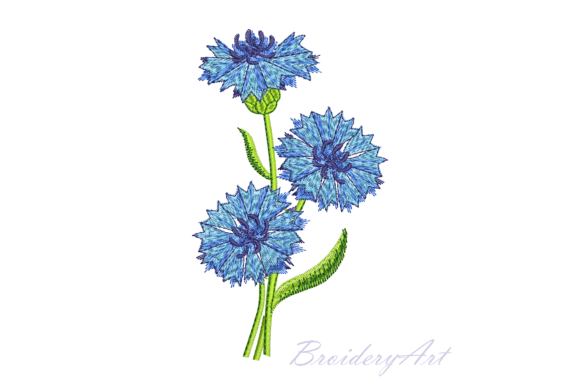 Cornflowers Embroidery Design