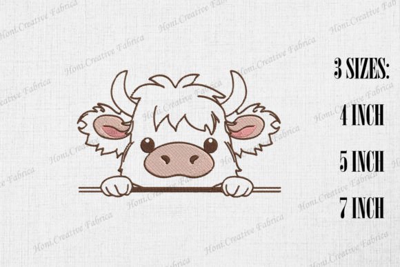 Cute Highland Cow Peeking from Wall