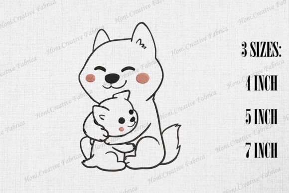 Cute Mama Dog: A Heartfelt Embroidery Design for Meaningful Gifts