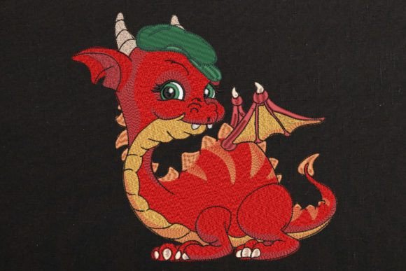 Cute Red Fly Baby Boy Dragon