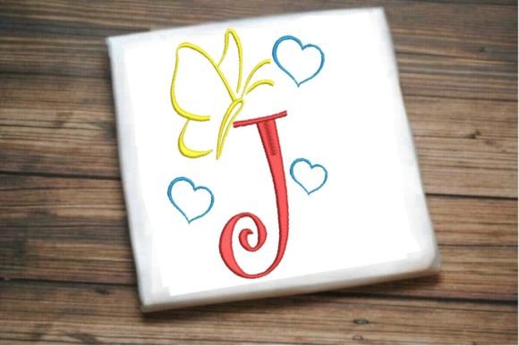 J Letter Love Butterfly Monogram