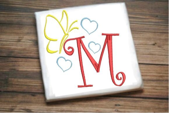 M Letter Love Butterfly Monogram