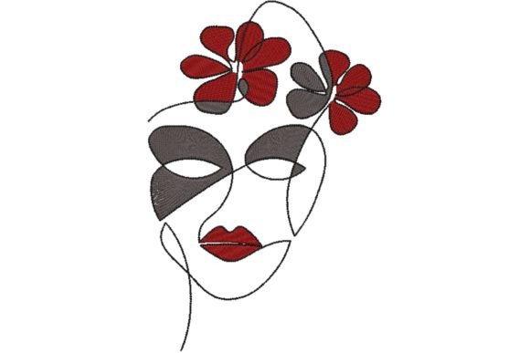 Minimalist Line Art Woman Face