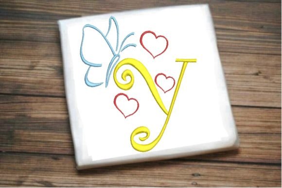 Y Letter Love Butterfly Monogram